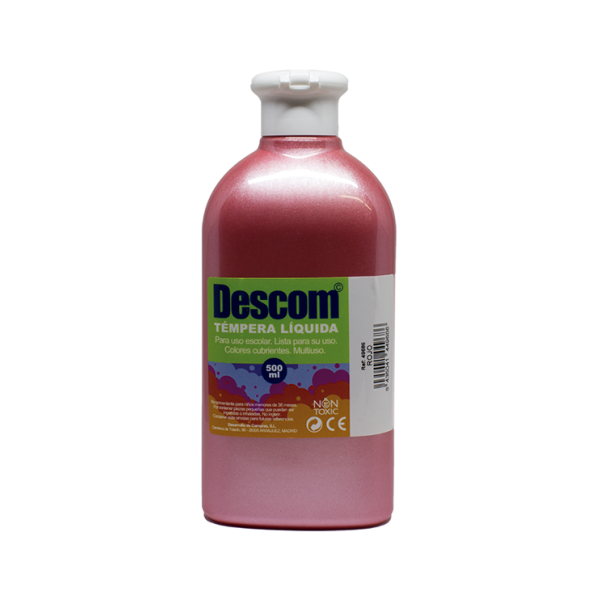 Témpera líquida metal·litzada Descom 500 ml Vermell