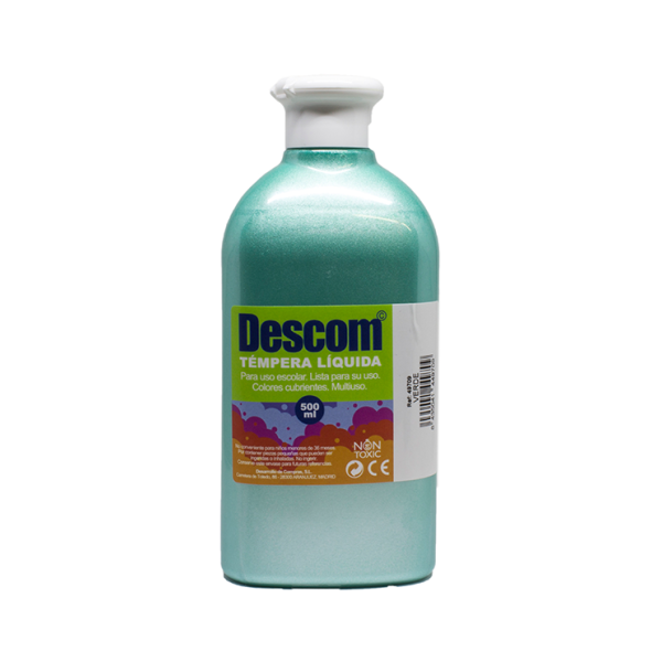 Témpera líquida metal·litzada Descom 500 ml Verd