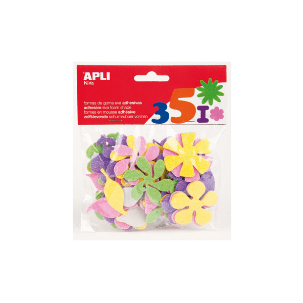 Eva purpurina figuras flores Apli