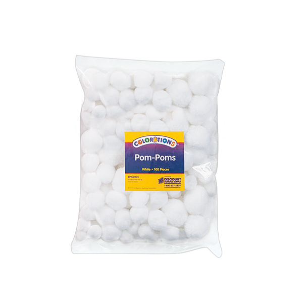 Bossa de 100 pompons Blanc