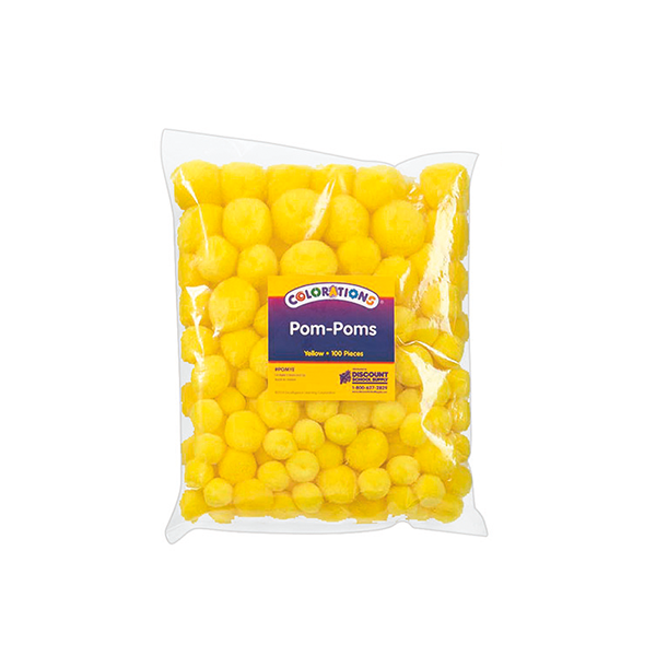 Bossa de 100 pompons Groc