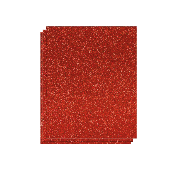 Bolsa 3 planchas eva purpurina 40x60 cm Rojo