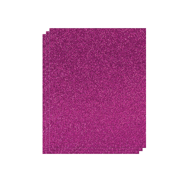 Bolsa 3 planchas eva purpurina 40x60 cm Fucsia