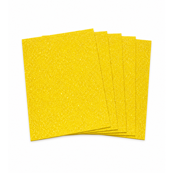 Bolsa 5 planchas eva purpurina 60x90 cm Amarillo