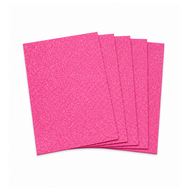 Bolsa 5 planchas eva purpurina 60x90 cm Fucsia