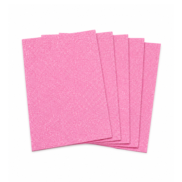 Bolsa 5 planchas eva purpurina 60x90 cm Rosa