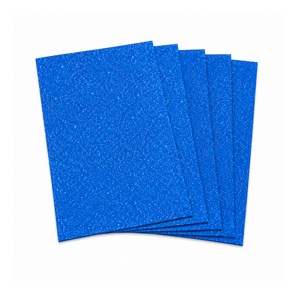 Bolsa 5 planchas eva purpurina 60x90 cm Azul oscuro