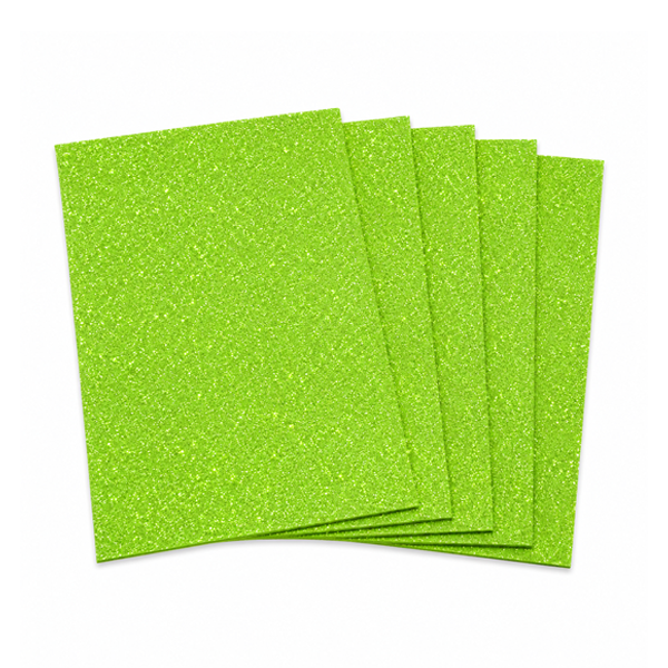 Bolsa 5 planchas eva purpurina 60x90 cm Verde claro