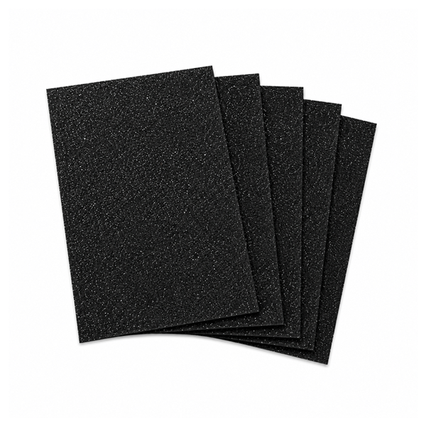 Bolsa 5 planchas eva purpurina 60x90 cm Negro