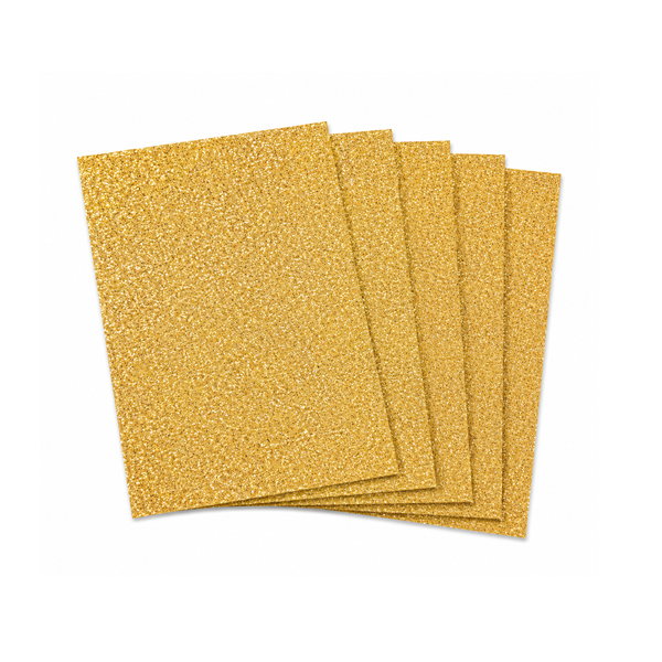Bolsa 5 planchas eva purpurina 60x90 cm Oro