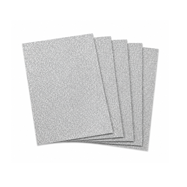 Bolsa 5 planchas eva purpurina 60x90 cm Plata