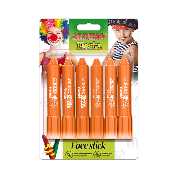Blister 6 barres maquillatge Face Stick Taronja