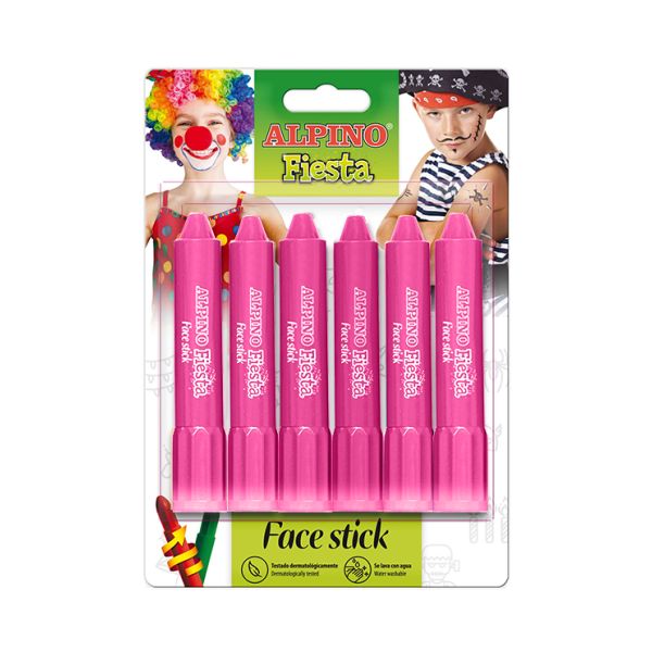 Blister 6 barres maquillatge Face Stick Rosa