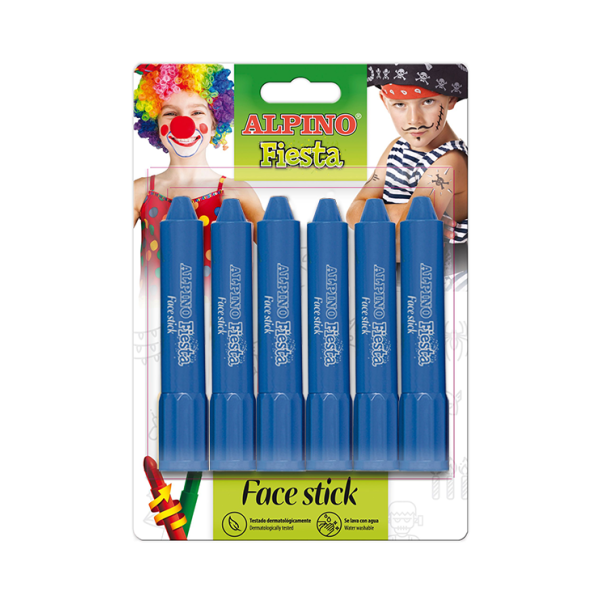 Blister 6 barres maquillatge Face Stick Blau