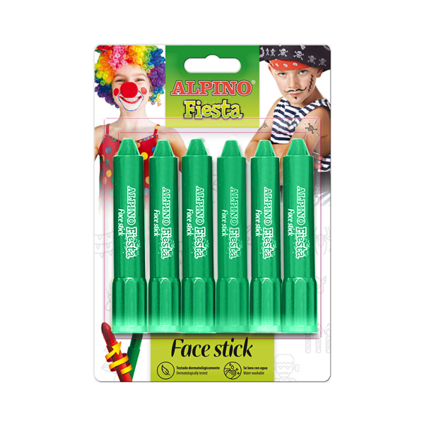 Blister 6 barres maquillatge Face Stick Verd