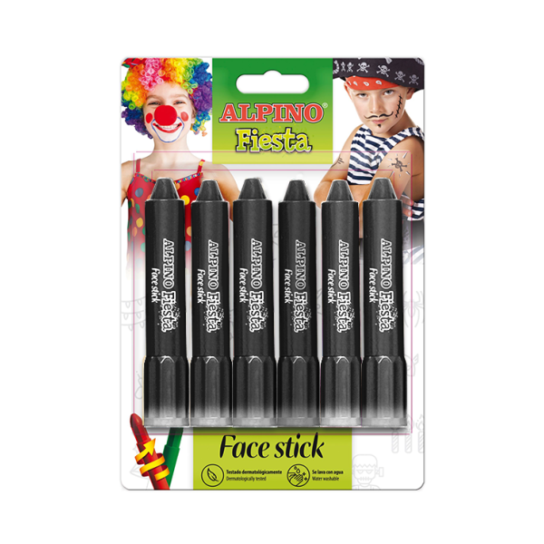 Blister 6 barres maquillatge Face Stick Negre