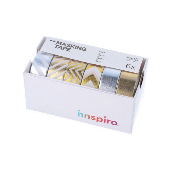 Set cintes assortides masking tape daurades i plat