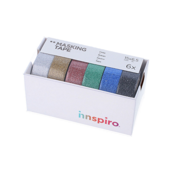 Set cintes assortides masking tape purpurina Innsp