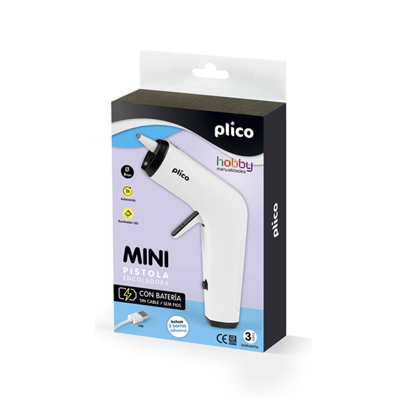 Pistola de cola Plico Mini de 8 mm amb bateria
