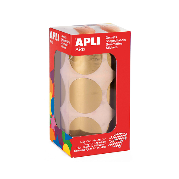 Rotlle gomets Apli cercles 33 mm Or metal·litzat