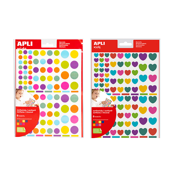 Sobre gomets Apli removibles multicolor pastel