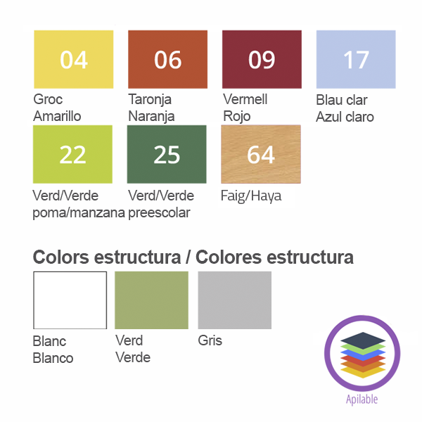 Cadira infantil 210 alç. 26/32/36 cm. pota verda