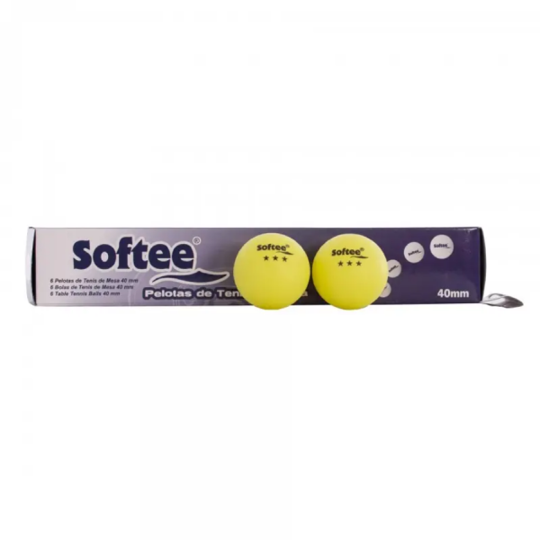 Caja 6 pelotas tenis de mesa Softee