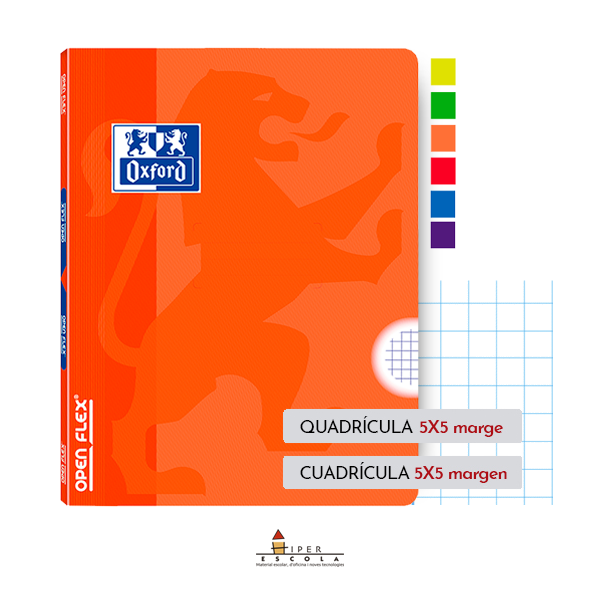Llibreta Oxford Openflex A4 48 fulls quadrícula 5x5
