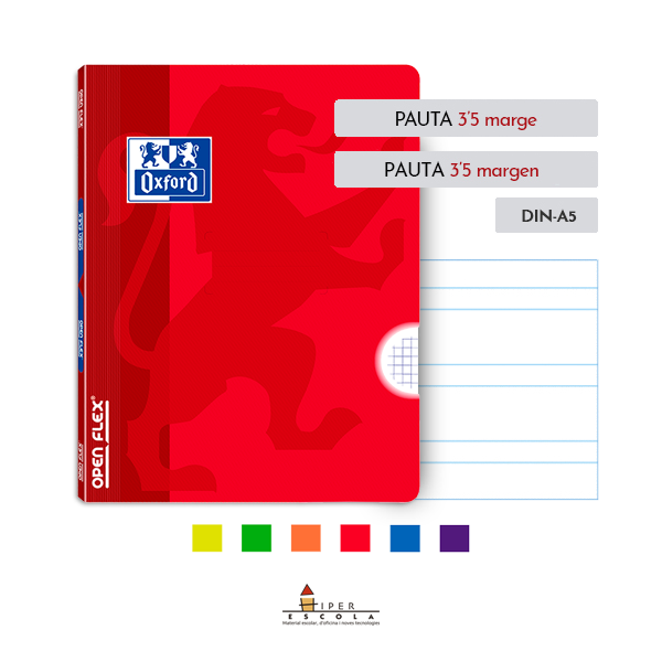 Llibreta Oxford Openflex A5+ 48 fulls pauta 3,5 mm