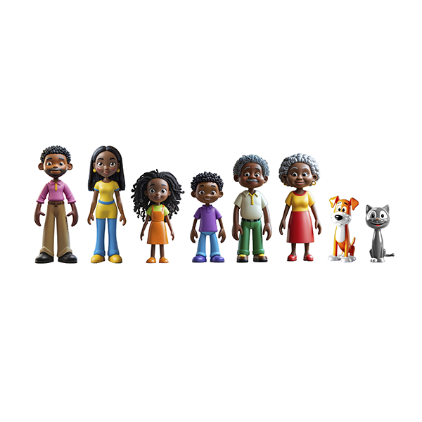 Família Africana 8 figures