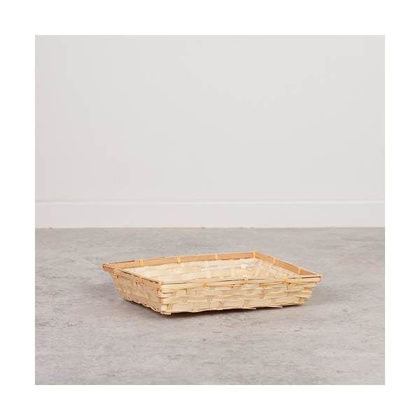 Safata rectangular de bambú 45x34x10 cm