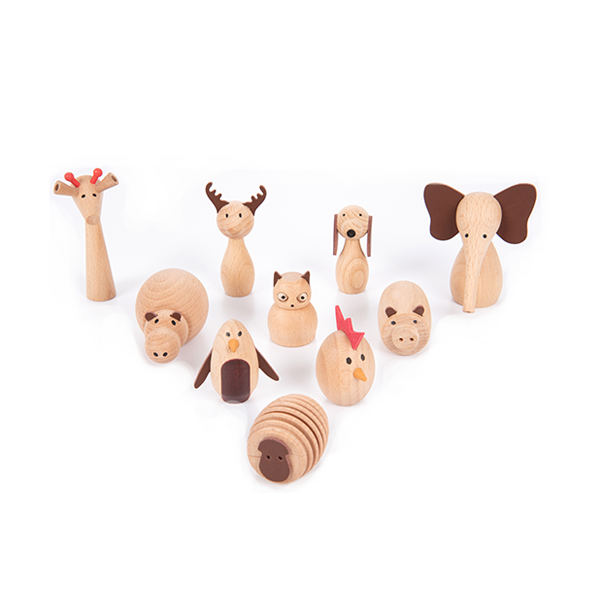 Animales madera maciza