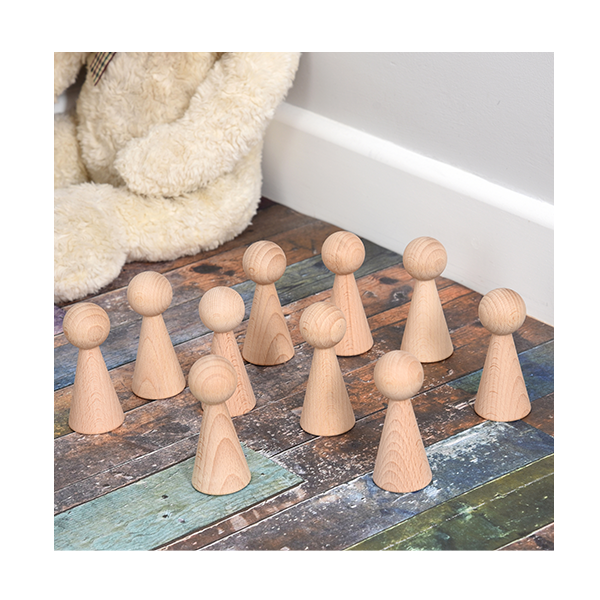 Conjunto 10 figuras madera 100 mm.