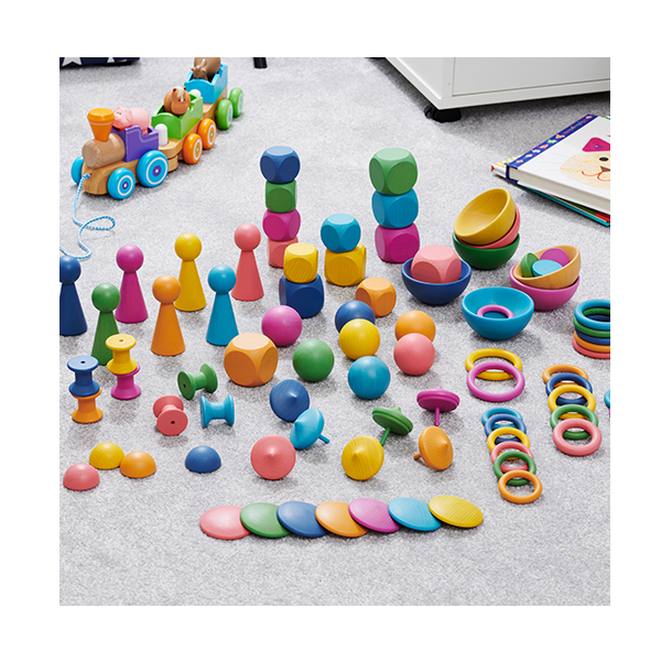 Kit figuras madera arcoíris