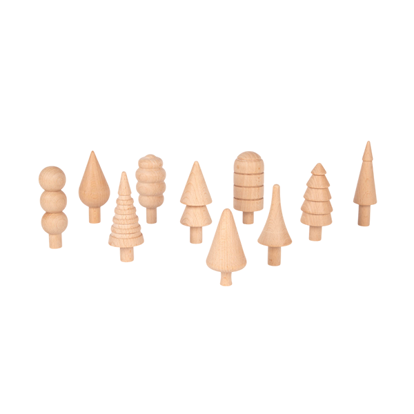 Conjunto 10 árboles madera