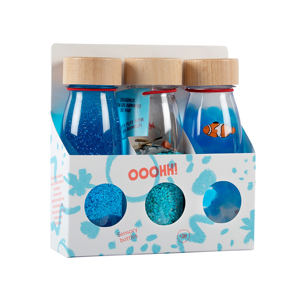 Botella sensorial Mix Azul