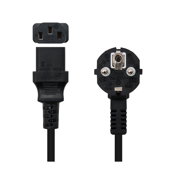 Cable alimentación CPU, CEE7/M-C13/H, negro, 3.0 m