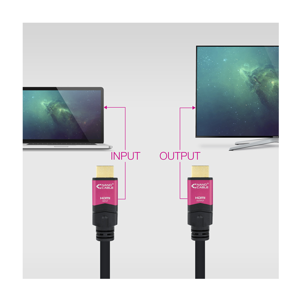 Cable HDMI V2.0 4K@60Hz 18 Gbps con repetidor macho en ambos extremos, 15/20 m negro