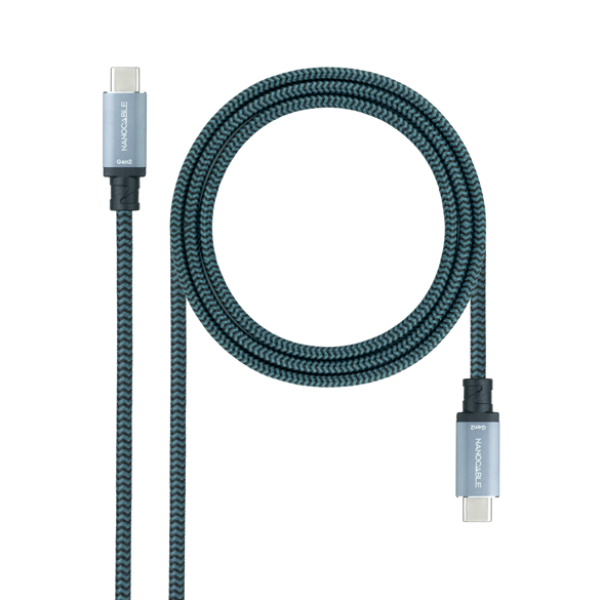 Cable USB 3.2 4K/60Hz con conector tipo C macho en ambos extremos. 0,5 m