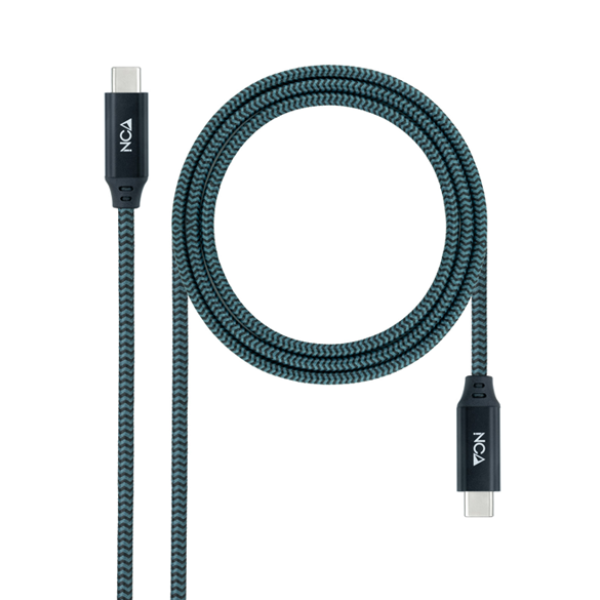 Cable USB 3.2 Gen2x2 20Gbps 5A/100W 4K/60Hz con conector tipo C macho en ambos extremos. 1 m
