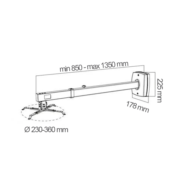 Aqprox appSV03P soporte de pared extensible 850-1350 mm peso hasta 10 Kg