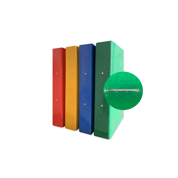 Carpeta cartón Saro 4 anillas 40 mm colores forrado plastificado