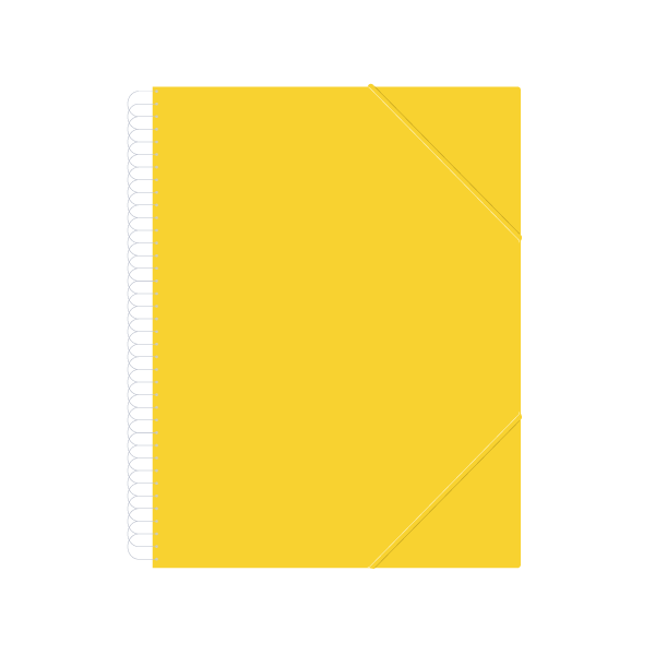 Carpeta multifundes espiral person. A4 Descom 20 fulls Groga