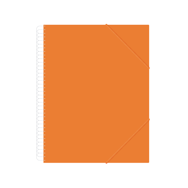 Carpeta multifundes espiral person. A4 Descom 20 fulls Taronja