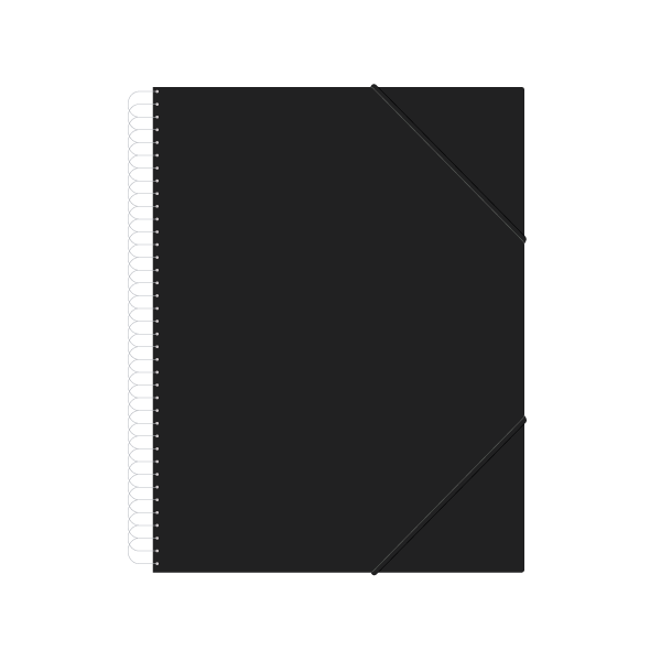 Carpeta multifundes espiral person. A4 Descom 20 fulls Negre