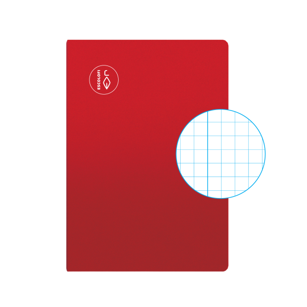 Llibreta Escolofi 50 fulls Quart quadrícula 8x8 marge Vermella