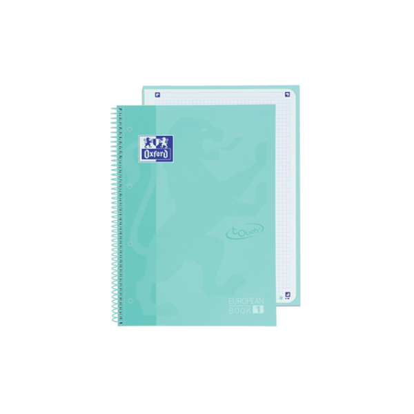 Quadern Oxford Touch European Book 1 80 fulls A4 quadrícula 5x5 Ice Mint Pastel