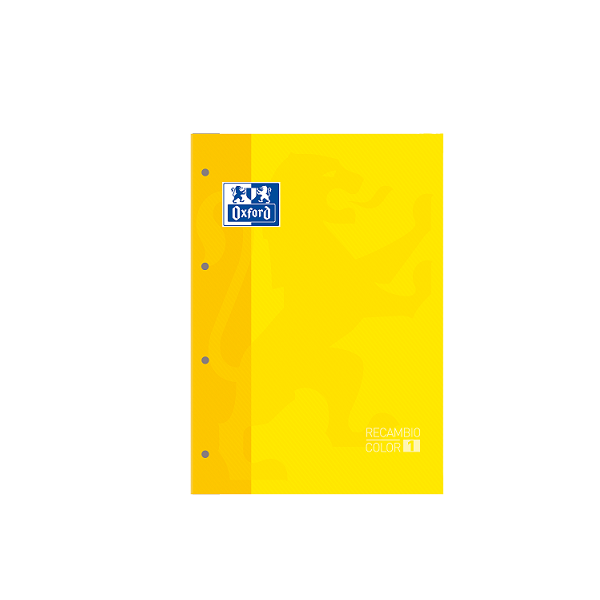 Recanvi Oxford A4 4 forats 80 fulls quadrícula 5x5 Groc