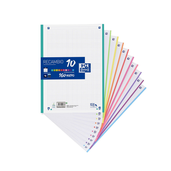 Recambio colores Oxford 160 hojas Scribzee A4 4 taladros