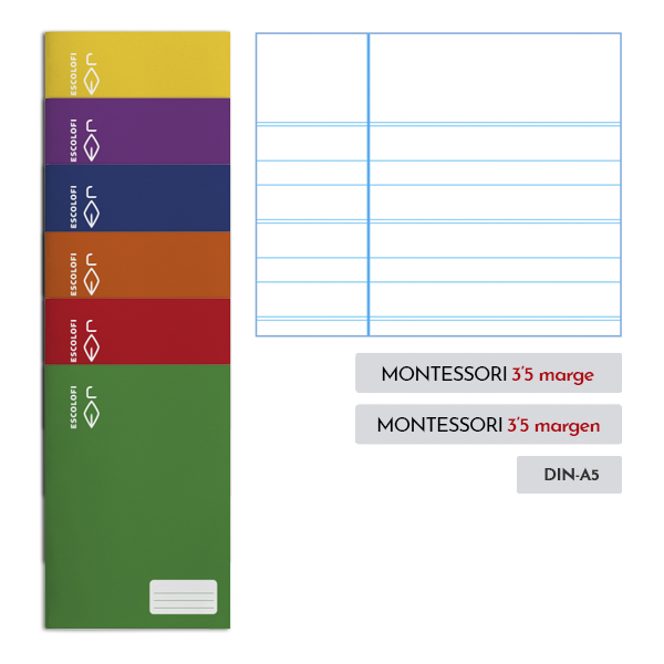Llibretes Escolofi Quart 32 fulls pauta montessori 3,5 mm